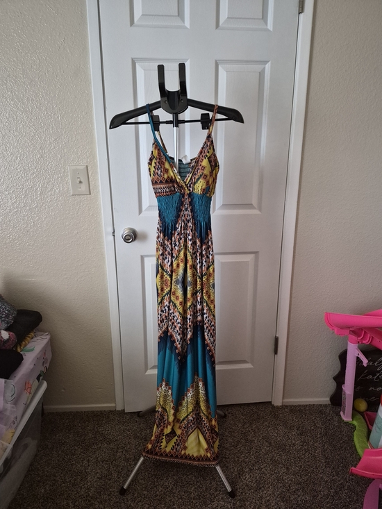tropiko Dresses & Skirts - Tropiko Teal and Yellow Printed Maxi Dress
